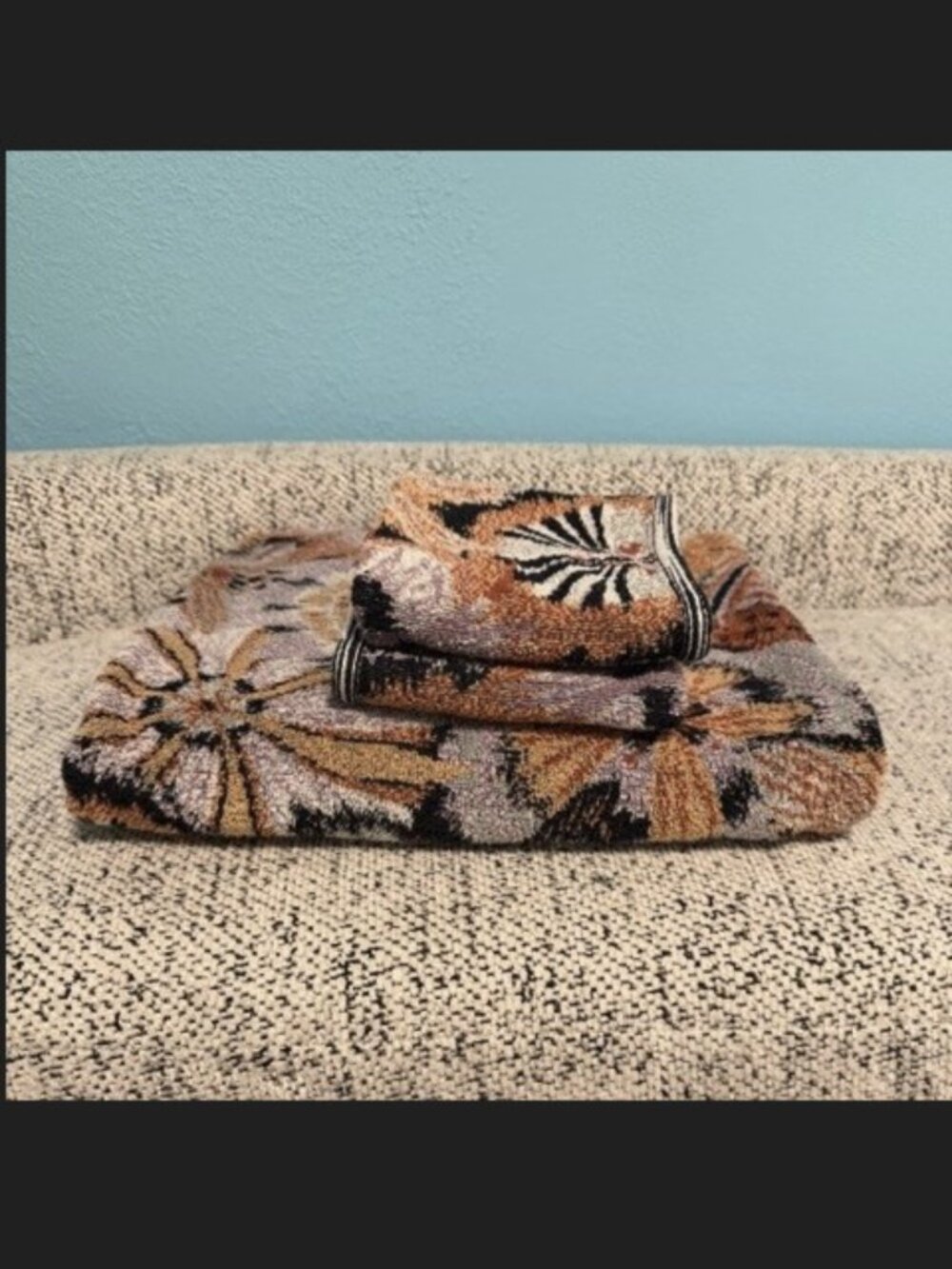 Missoni Floral Towel Set 3pc (1 Bath + 2 Hand) Neutral Designer